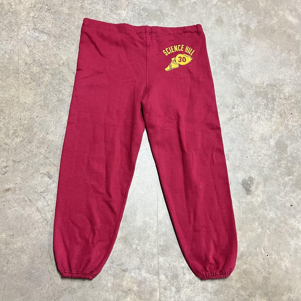 Vintage Russell Athletic Sweatpants 70s Science Hill High Track Maroon‎ Mens XL